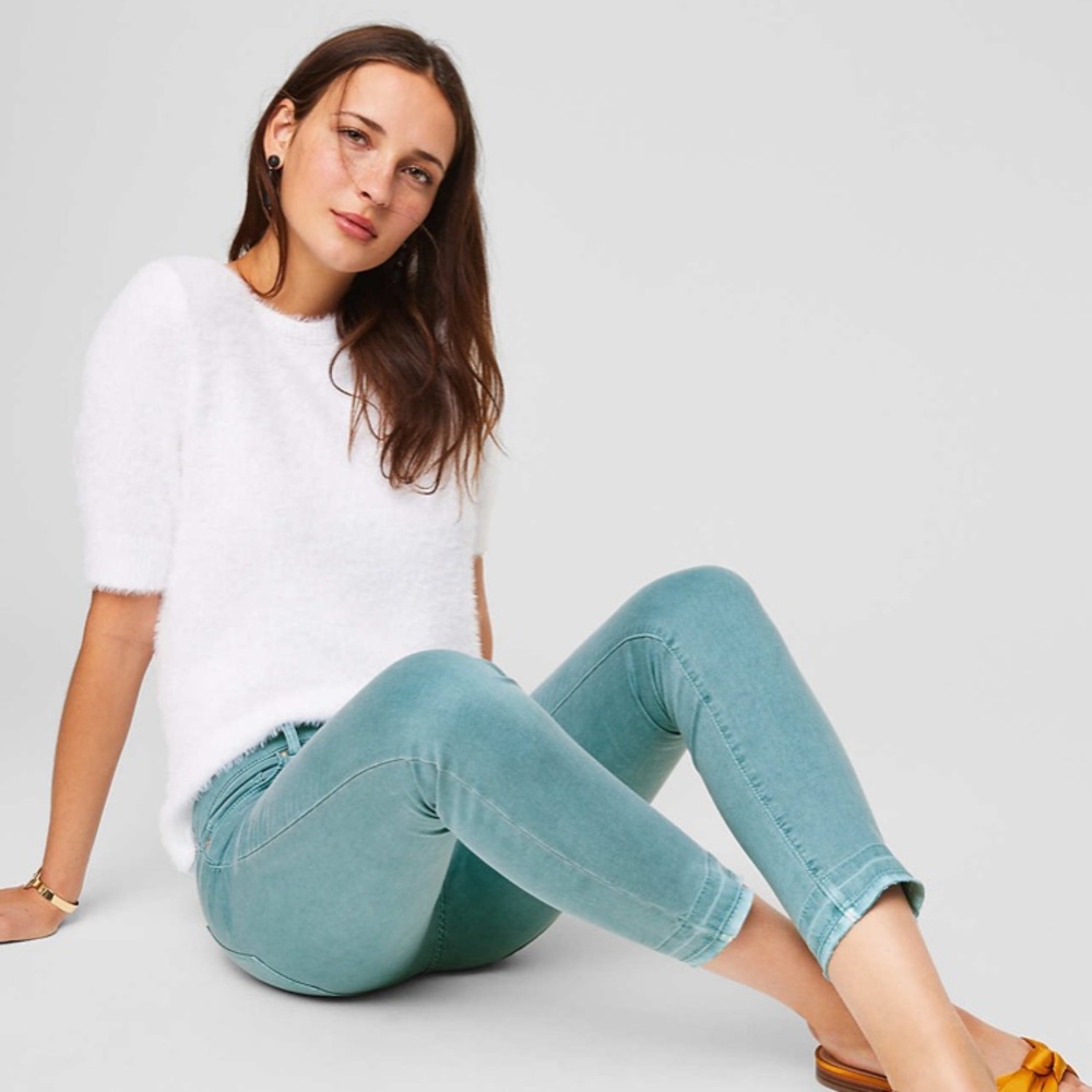 LOFT Modern Skinny Crop Jeans In Mineral Teal